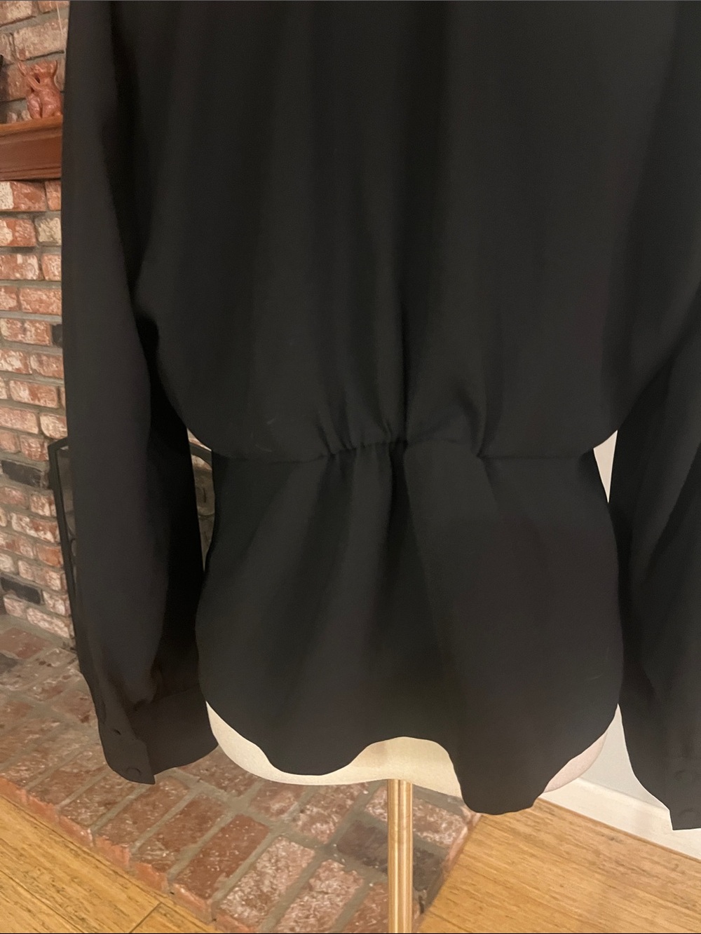 J. Crew Black PTP 22 Wrap Blouse with Peplum Hem - Picture 6 of 7